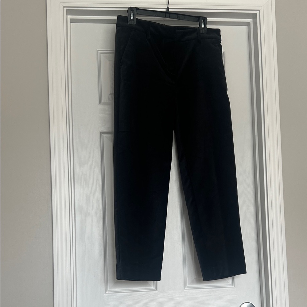 LOFT Black Cropped Velvet Pants